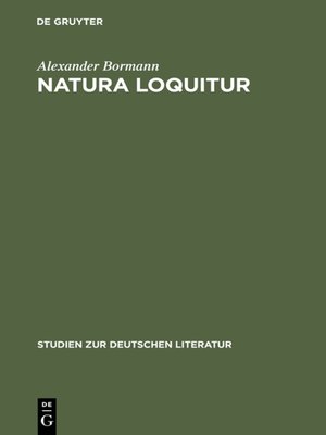 cover image of Natura loquitur